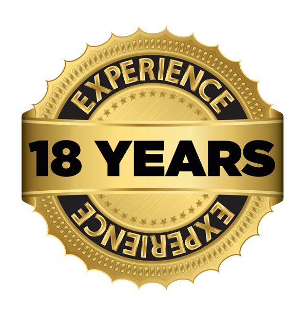 18 years experience badge